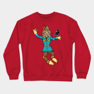 Cute Dancing Scarecrow and Crow Crewneck Sweatshirt